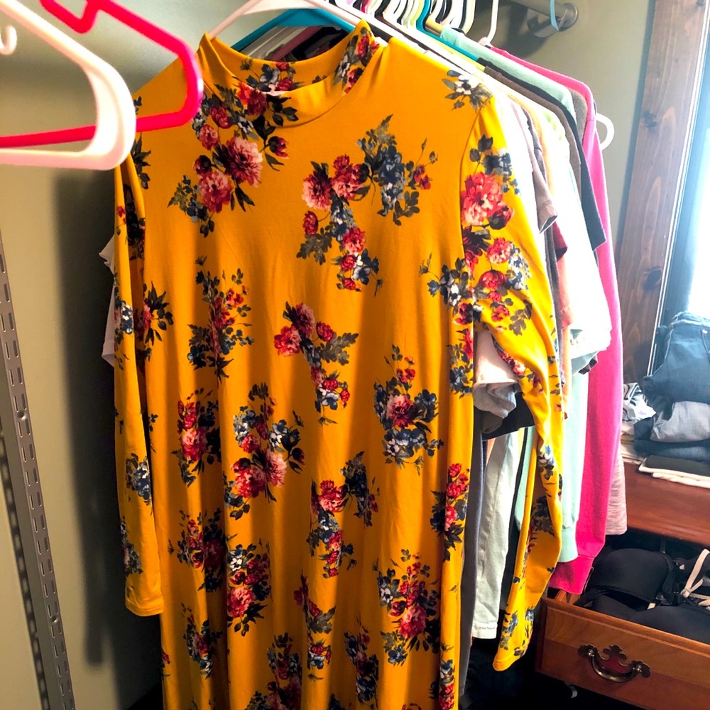 Long mustard dress size large